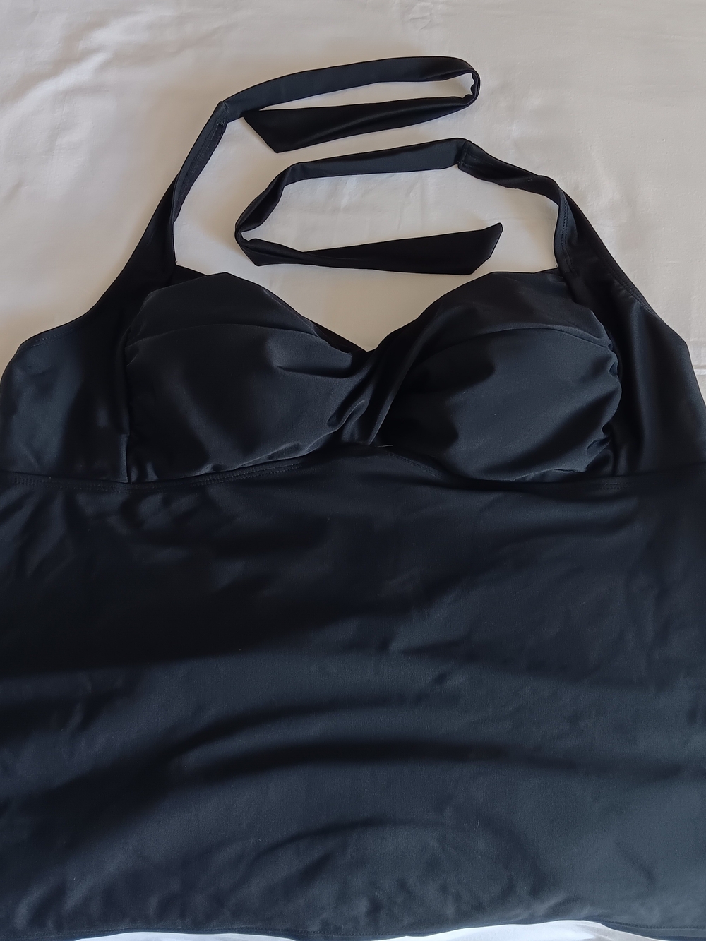 Catalina Black Halter Tankini Swim Top, Twist Front Size 2X, 18W-20W